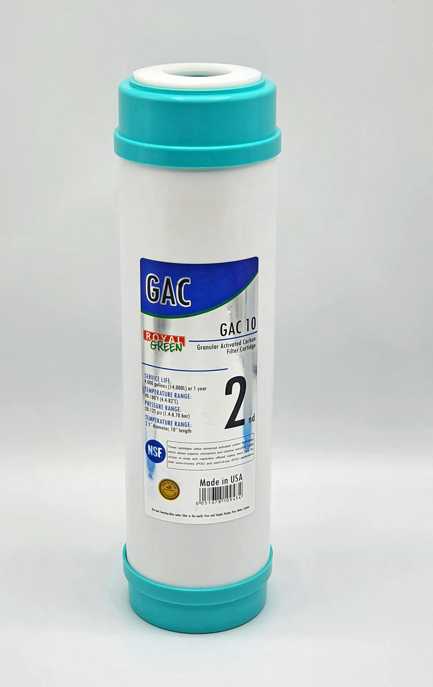 GAC 10 Granül Aktif Karbon Filtre – Royal Green Su Arıtma Cihazı