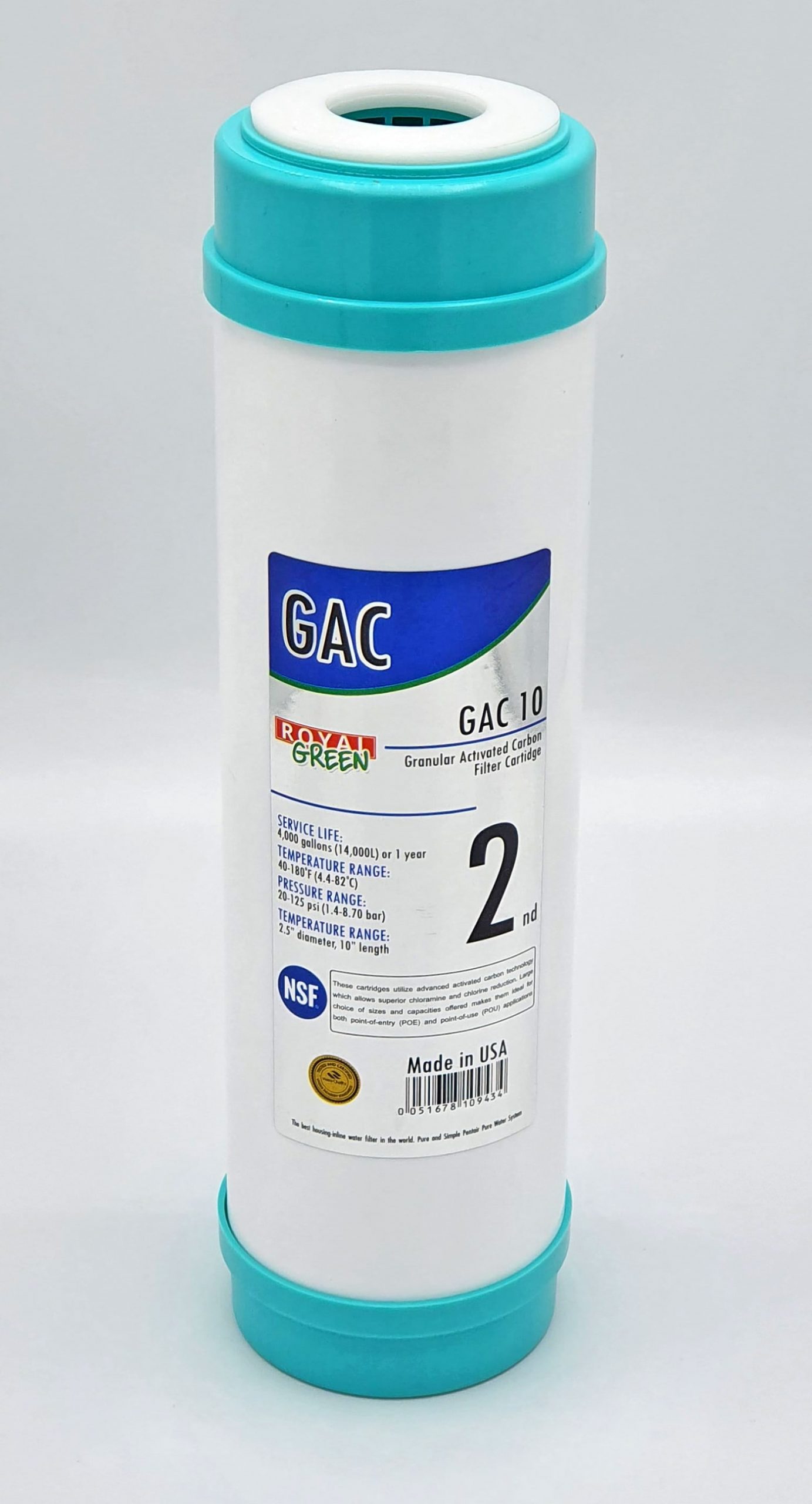 GAC 10 Granül Aktif Karbon Filtre – Royal Green Su Arıtma Cihazı