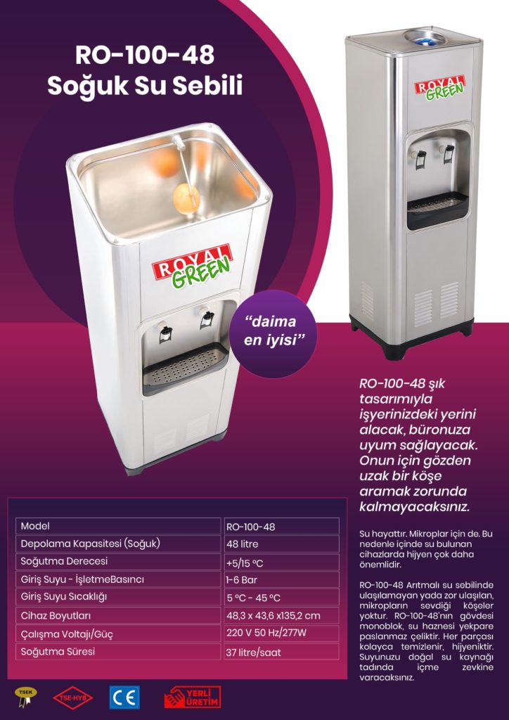 RO-100-48 Arıtmalı Soğuk Su Sebili