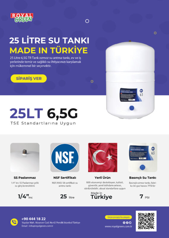 6,5 Galon 25 Litre NSF Onaylı TR Tank Broşürü