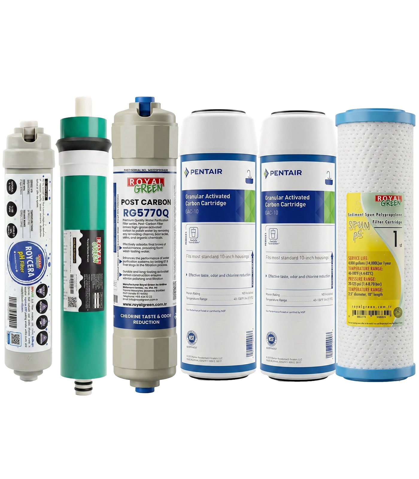 Pentair 6'lı Filtre Seti Housing Tipi Royal Green Membranlı Pentair 6'lı Filtre Seti Housing Tipi Royal Green Membranlı