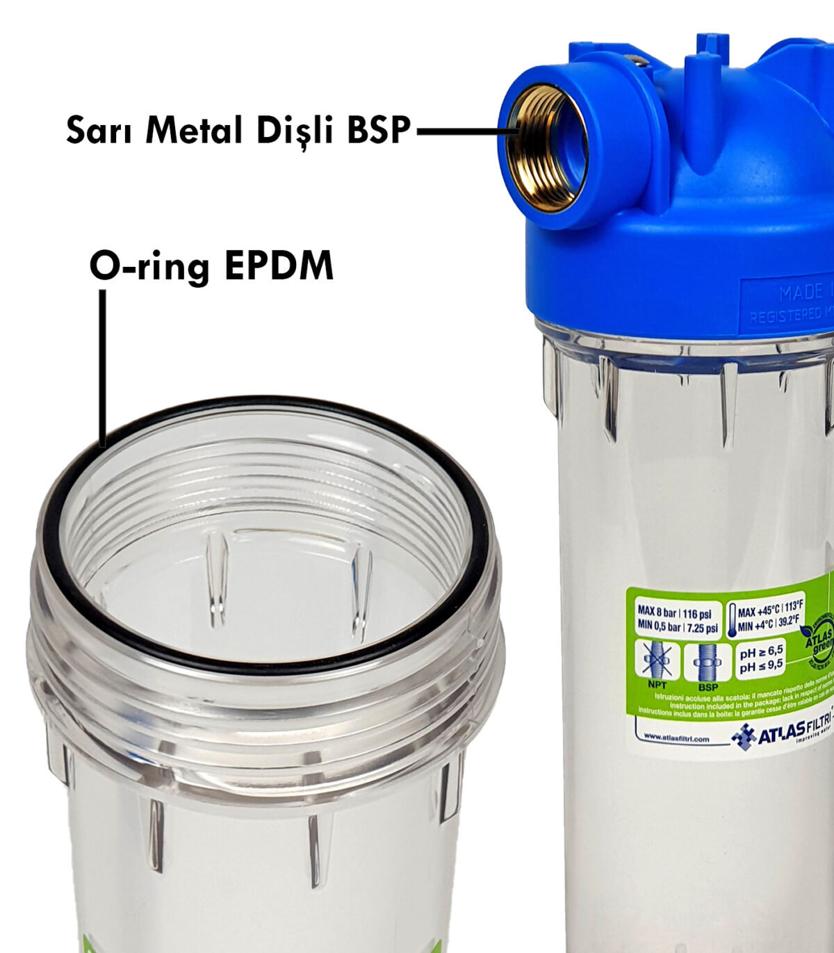 DP 10 DUO Doppio Alloggiamento Per Filtri Acqua 10'' - Attacchi 1'' - Portata 5500 L/h - Per Acqua Potabile, Pozzo E Impianti Domestici